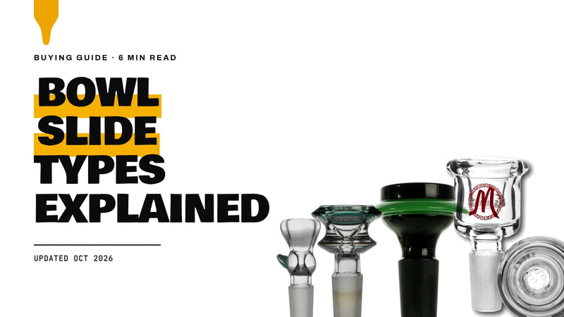 Bowl Slide Types Explained: a Monark screen bowl, a UFO bowl slide, a diamond edge bowl slide and a funnel bowl slide on a white background