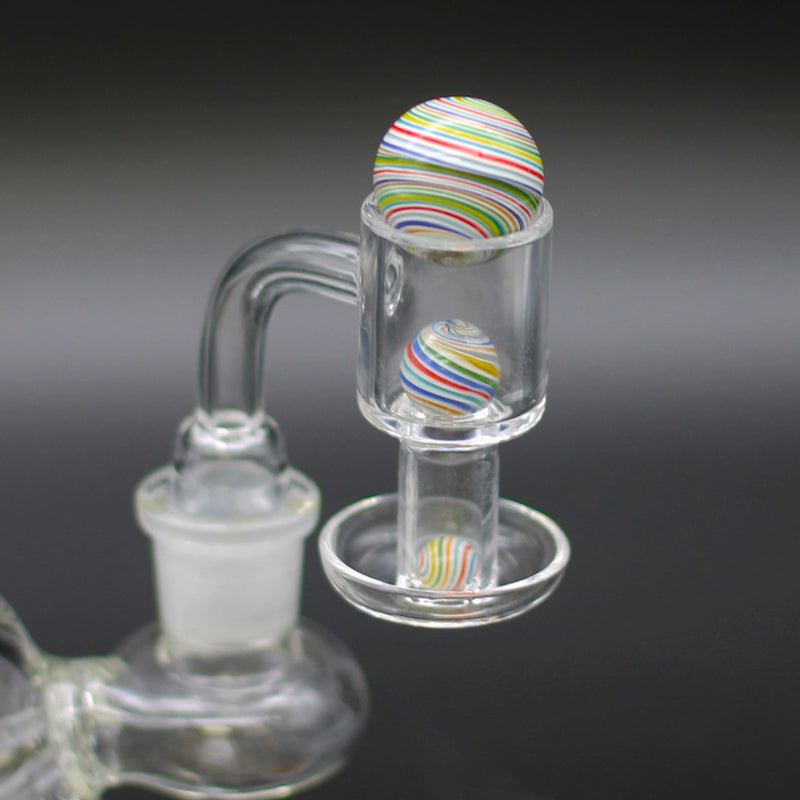 Terp Slurper Set Marble 3x Spiral Cap Marbles Quartz Banger