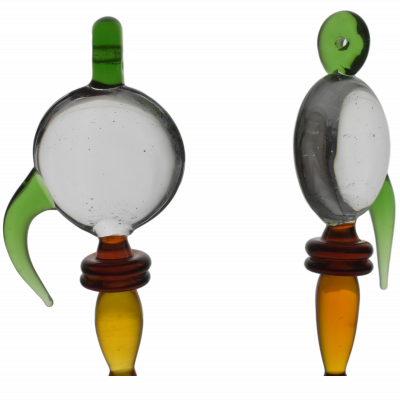 Color Rod w/ Large Flat Marble, And 1 Horn 