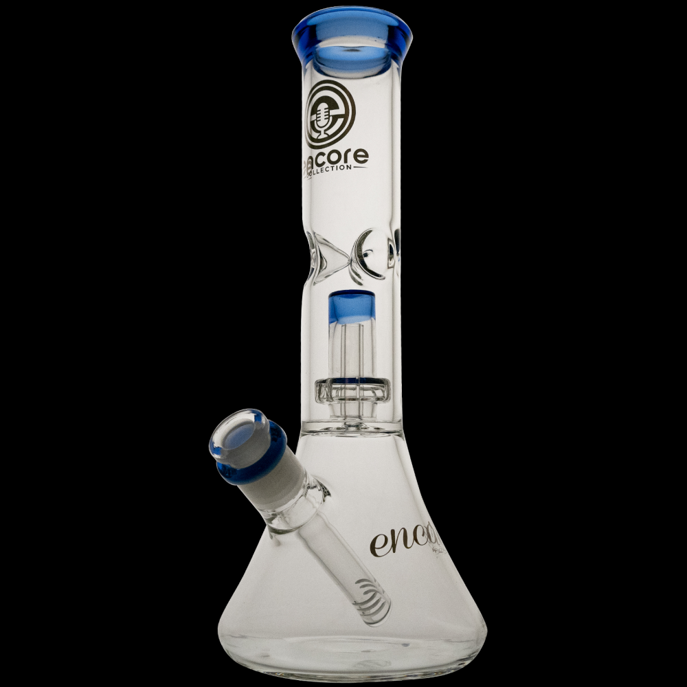 12" 44x4mm Showerhead Beaker with Color Accents and Encore Logo