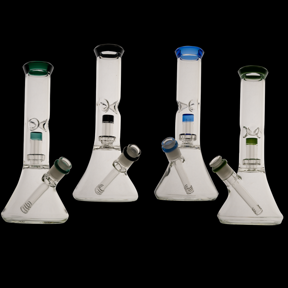 12" 44x4mm Showerhead Beaker with Color Accents and Encore Logo