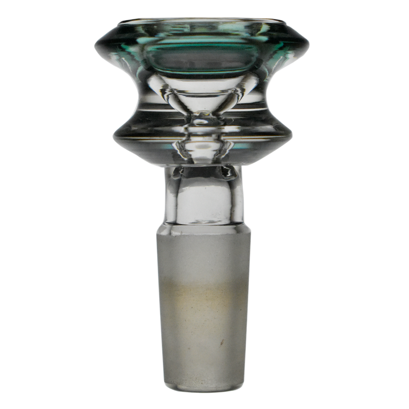 Diamond Edge Color Rim Funnel Glass Slide Bowl 18mm & 14mm