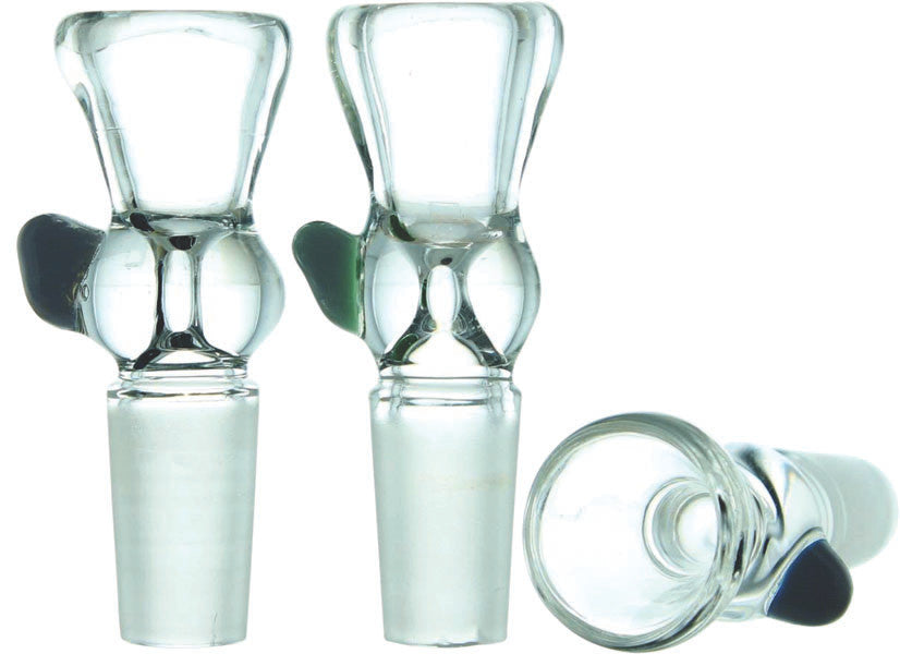 Clear Glass Funnel Slide Bowl with Color Dot Gog