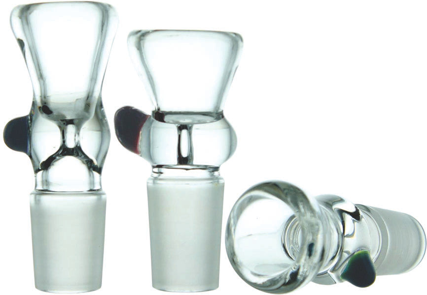 Clear Glass Funnel Slide Bowl with Color Dot Gog