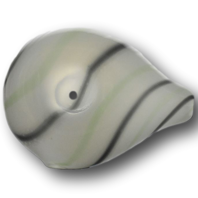 White Teardrop Glass Spoon Pipe