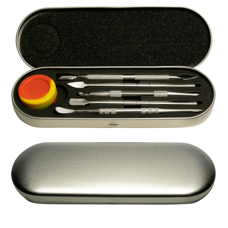 5pc Stainless Steel Dab Tool Set with Tin Case