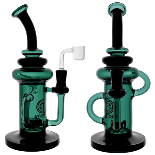 11" Full Body Color Glass Recycler Shady Klein by Encore Collection