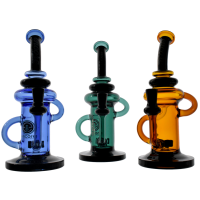 11" Full Body Color Glass Recycler Shady Klein by Encore Collection