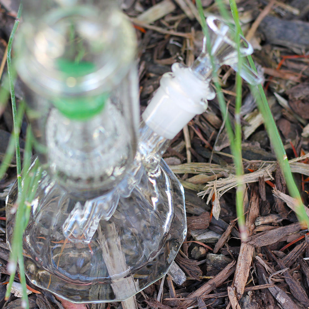12" Encore Collection Glass Full Size Matrix Salt Shaker Bong top down view