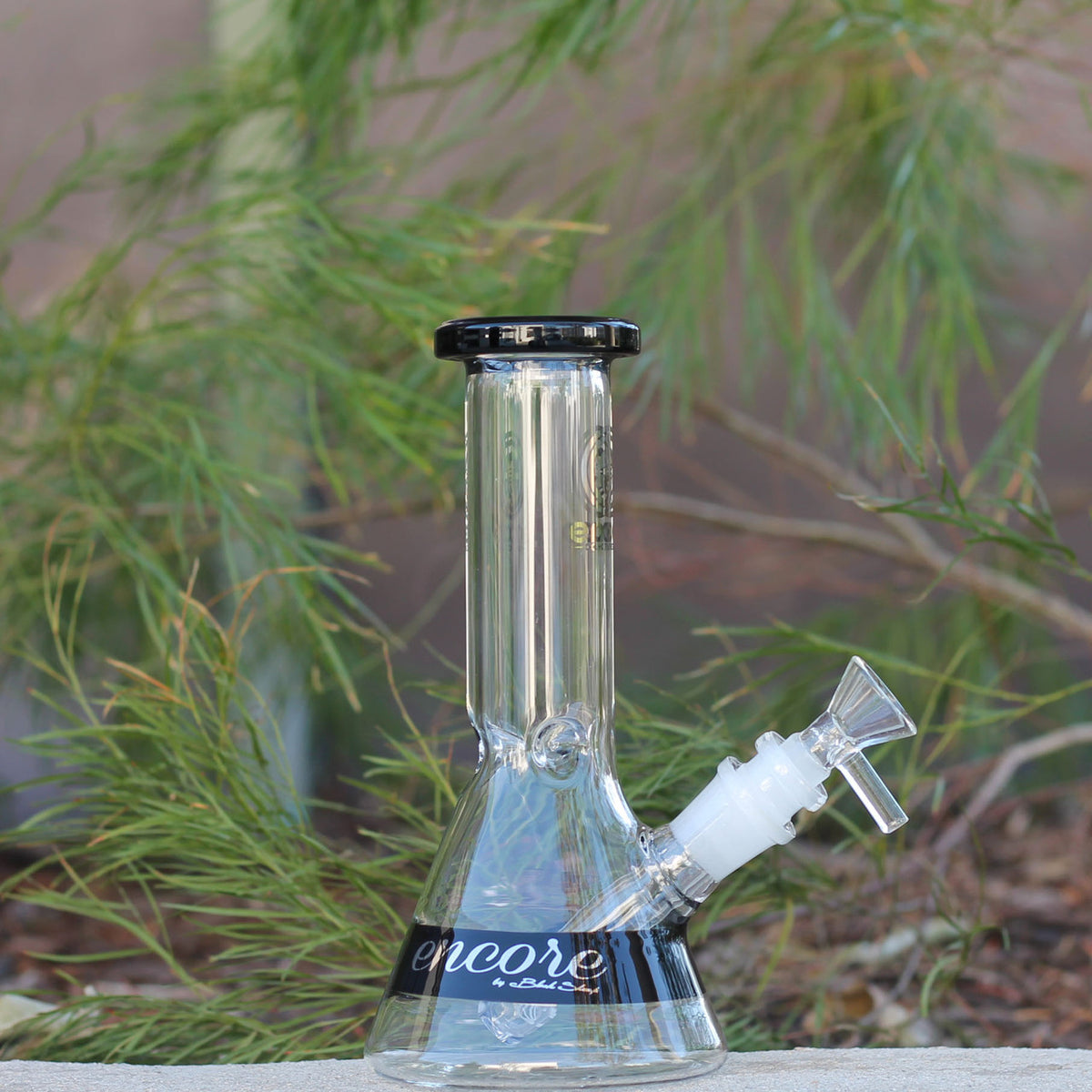 8" Encore Collection Glass Beaker Water Pipe Bong w Color Strip (EC-W95) - Right Side