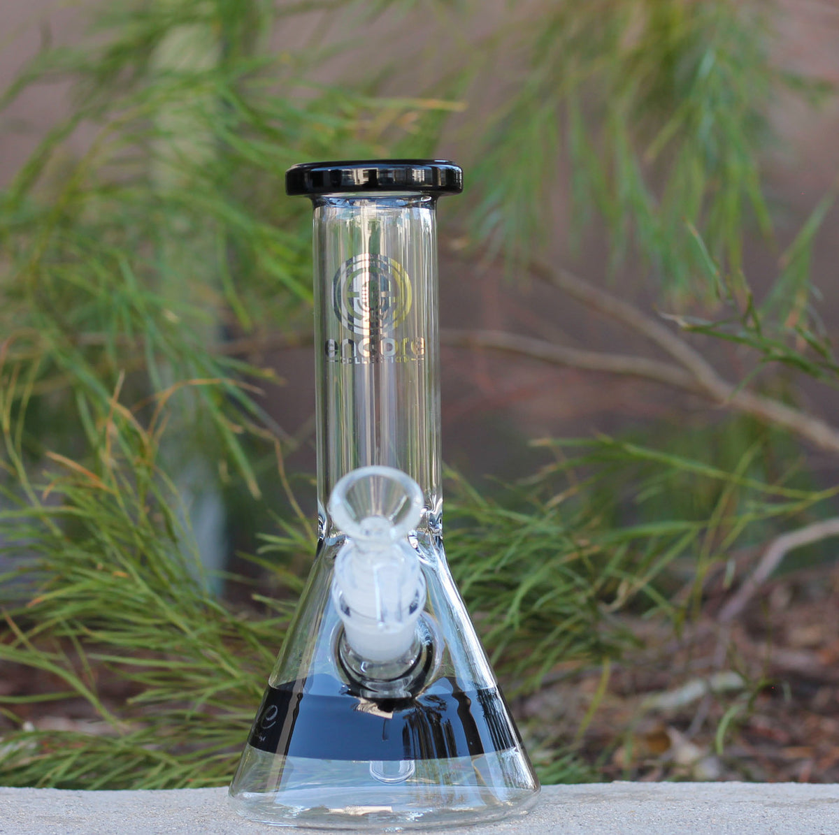 8" Encore Collection Glass Beaker Water Pipe Bong w Color Strip (EC-W95) -  Front Slide