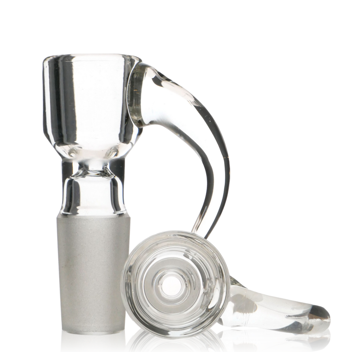 glass Clear Funnel bowl slide with large clear horn
