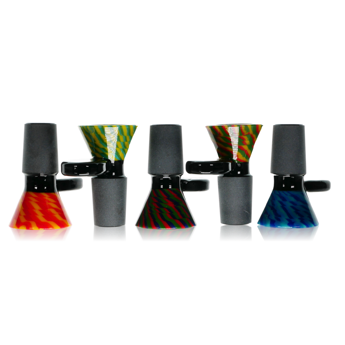 Full Lattichino Weave Funnel w Dichro Marble Glass Bowl Slide