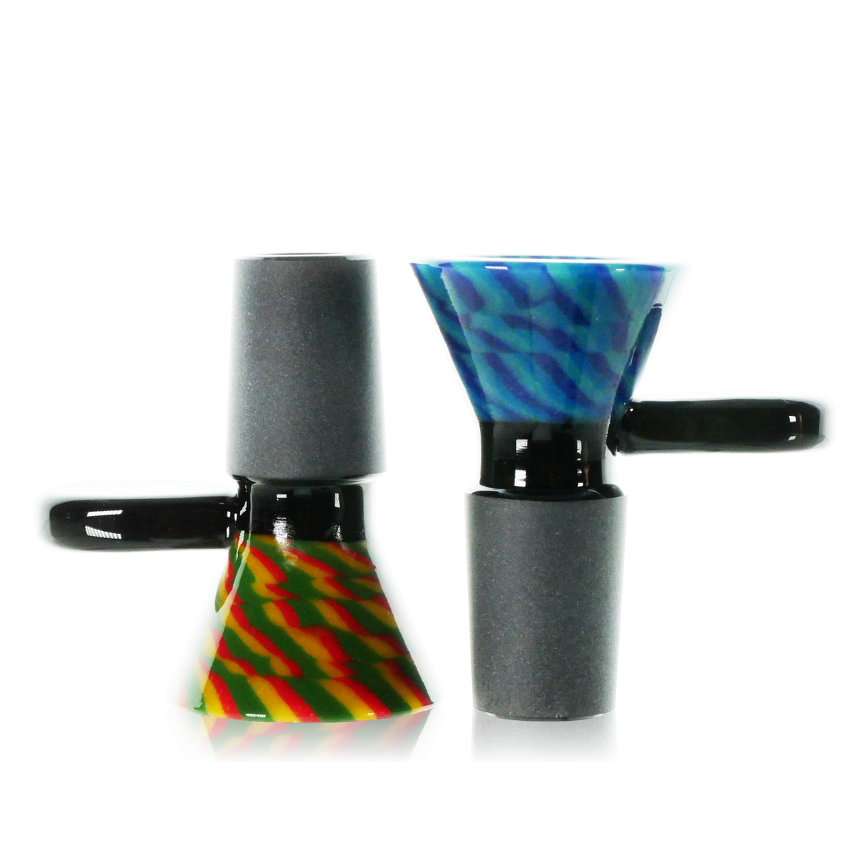 Full Lattichino Weave Funnel w Dichro Marble Glass Bowl Slide