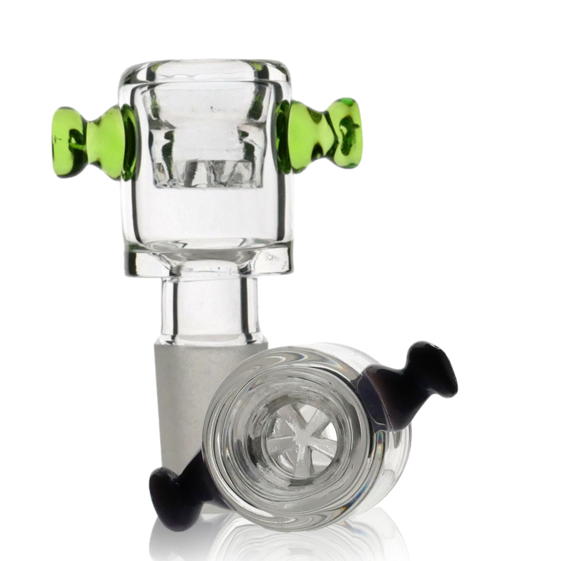 Frankenstein Monster Bolt Glass Bowl Slide with Color Handle
