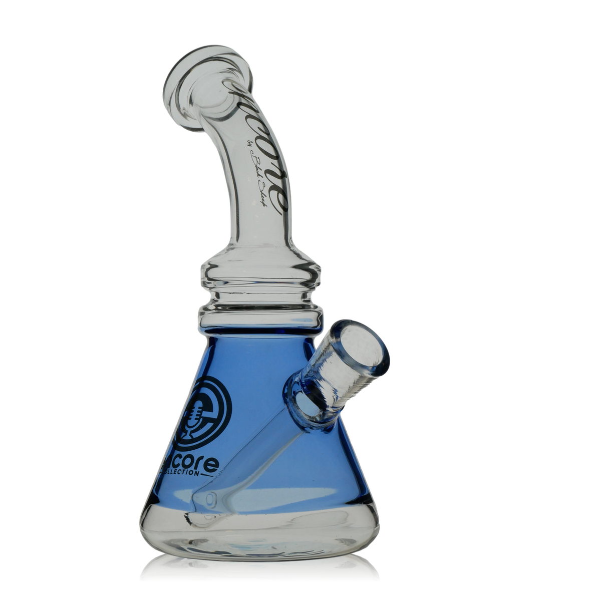 Encore Collection Mini Beaker Dab Rig with Bent Neck - Blue