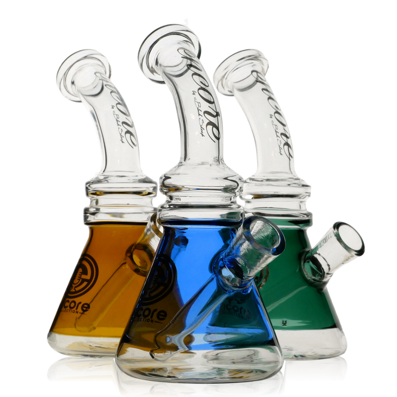 Encore Collection Mini Beaker Dab Rig with Bent Neck Assorted Colors
