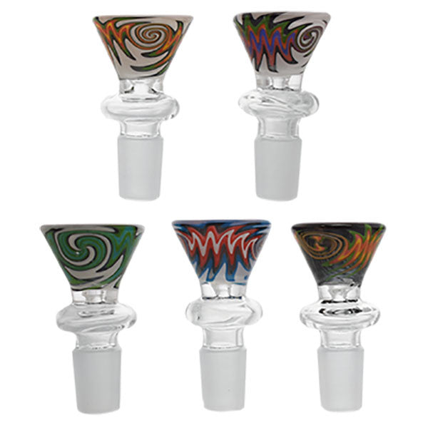 Color Reversal Funnel Glass Slide Bowl 18mm & 14mm