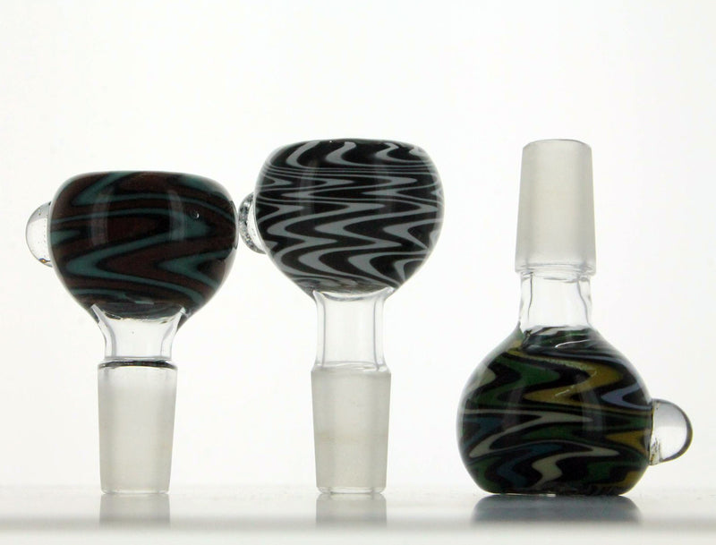 Glass Slide Bowl Wig Wag Design Bubble Snapper Two Tone Color Glass on Glass