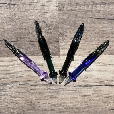 Dichroic Dragon Glass Dabber W/ Scoop Universal Carb Cap