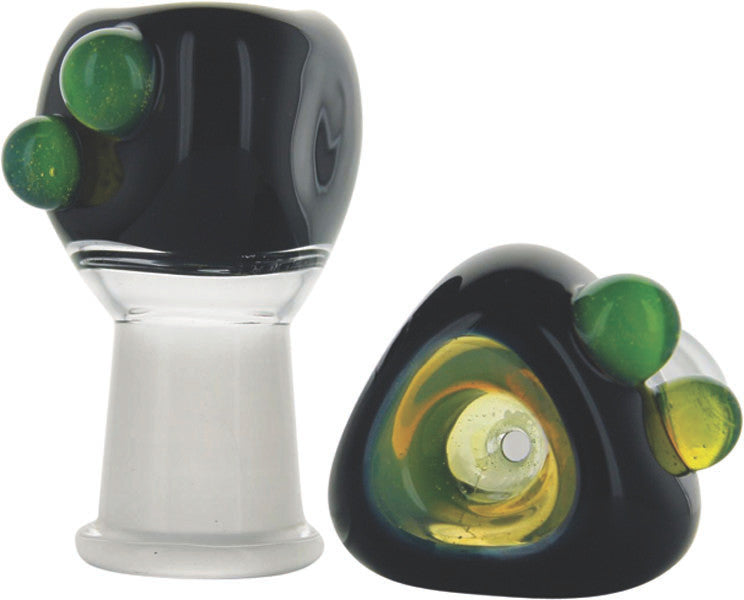 Black Triangle  Reverse Bowl with Slyme Dots