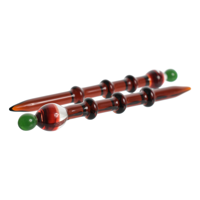 5" Color Glass Triple Ring Baller Dabber Tool