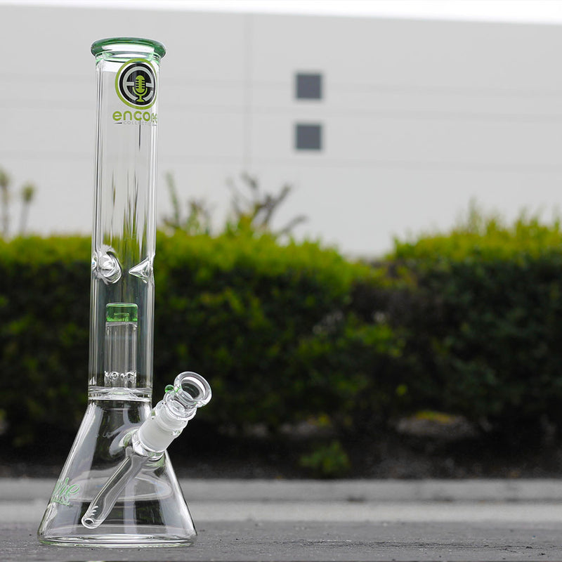 Encore Collection 16" Glass Bong Popped Hole Showerhead Perc Beaker