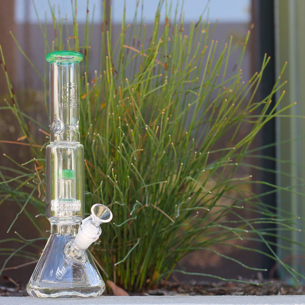 Encore Collection glass bong outdoors